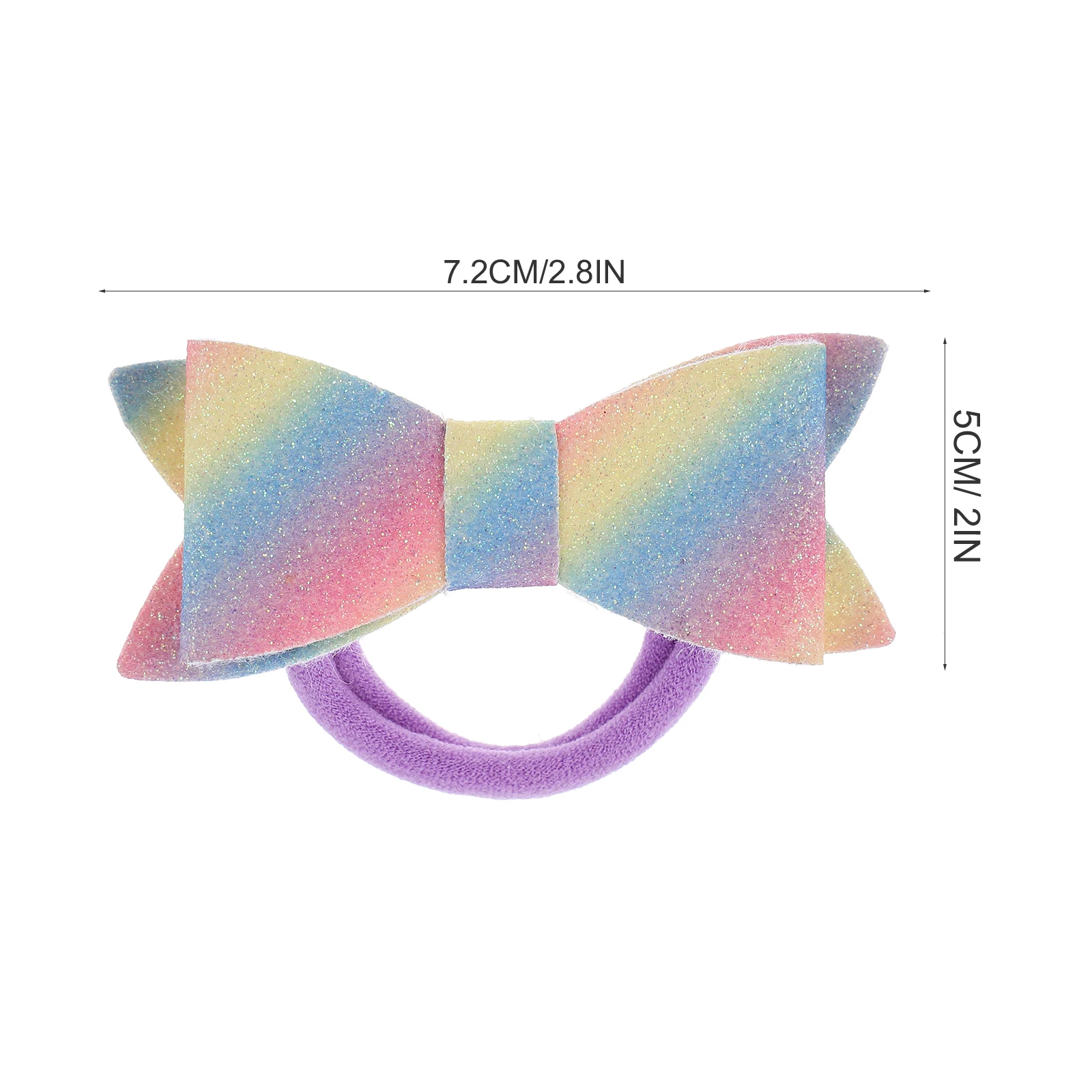 

2 pcs Glitter Bow Ties Elastic Ponytail Holders For Girls Cute Bow Ties Strong Stretchy Hair Rope Kids Party Gifts Fashion Hair
