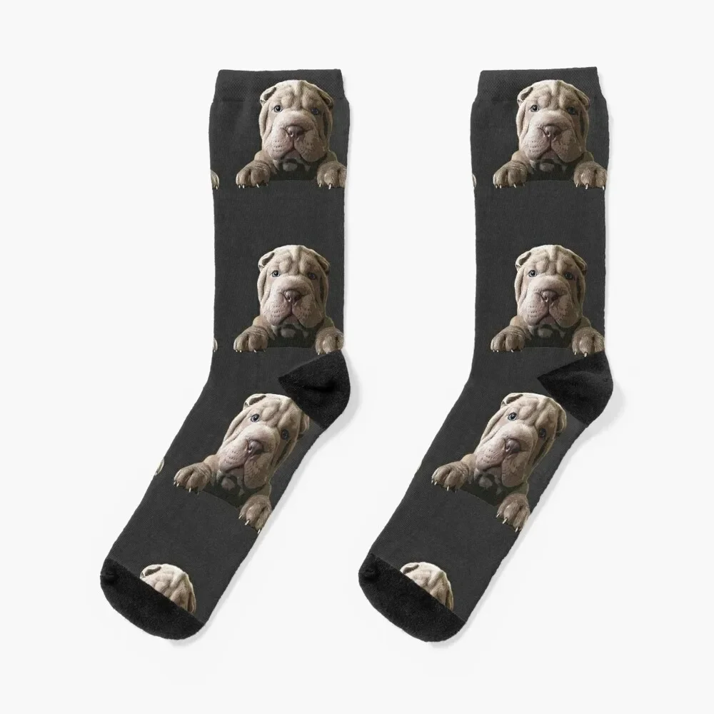 

Shar Pei Cute Puppy Dog Socks Argentina essential happy new year Men Socks Luxury Brand Women's