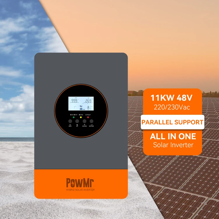 

PowMr 11 кВт 220/230 В переменного тока чистая синусоида солнечный инвертор 48 В постоянного тока встроенный солнечный контроллер MPPT гибридный солнечный инвертор