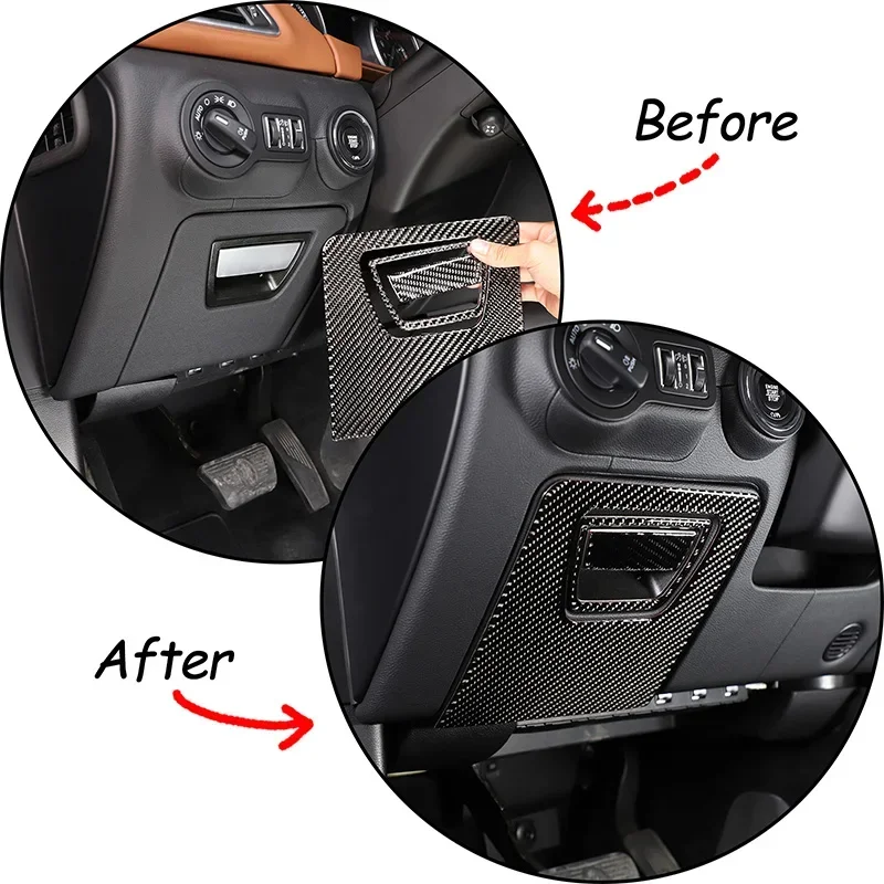 For Maserati Ghibli 2014-2022 Soft Carbon Fiber Main Driver Storage Box Panel Decoration Sticker Interior Accessories