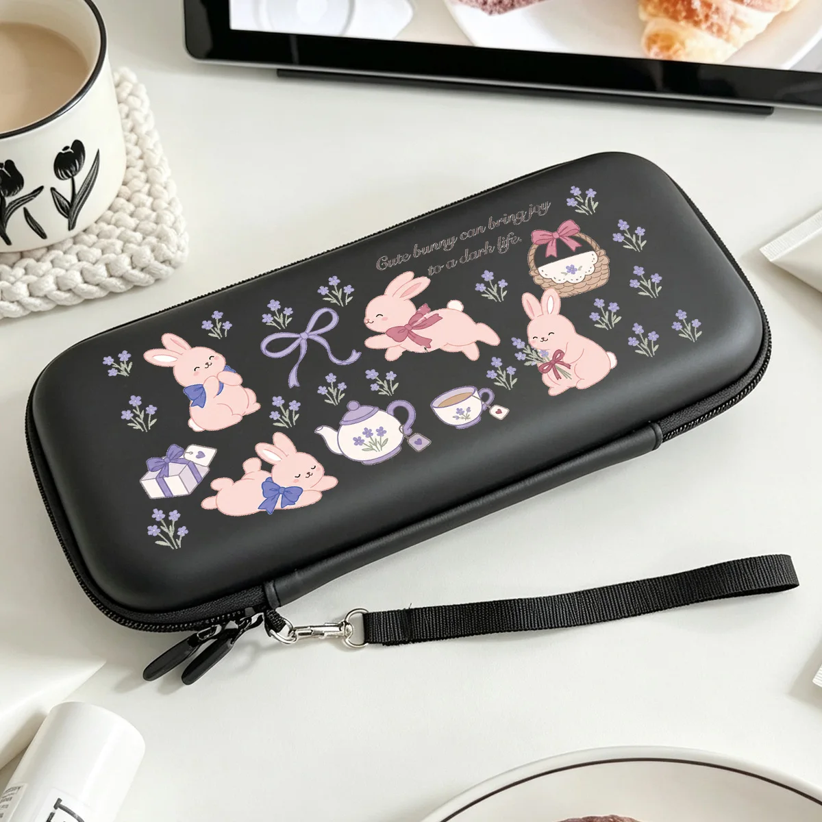 Macaron Color Hard Storage Bag With Mesh Pockets Portable Travel Gaming Accessories Storage Bag for Nintendo Switch Lite/OLED