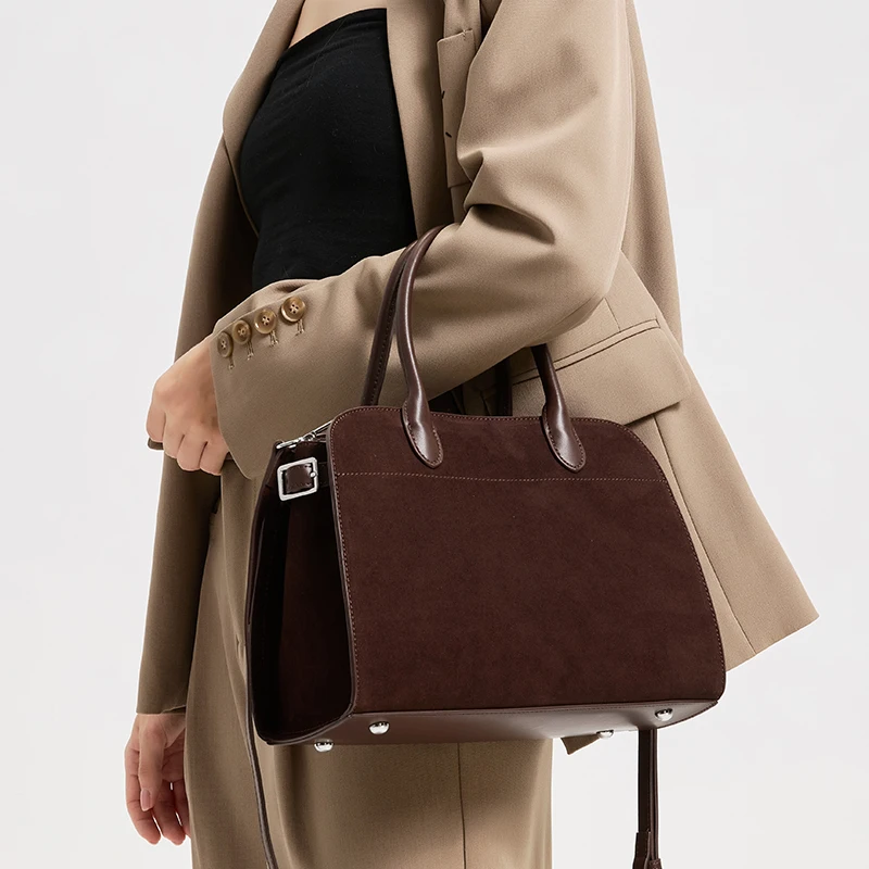 

2025 NEW Autumn winter women's Natural Suede leather Crossbody Bag luxury designer Genuine Leather commuting Shoulder bag