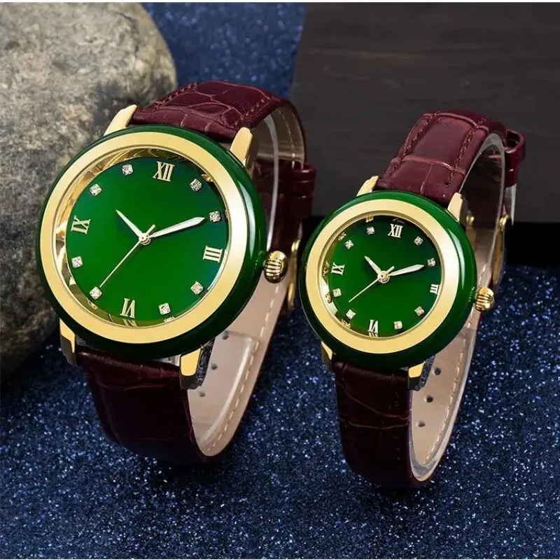 Fashionable Hetian Jade Watch Men Women Natural Jadeite Quartz Watch Timeless Design