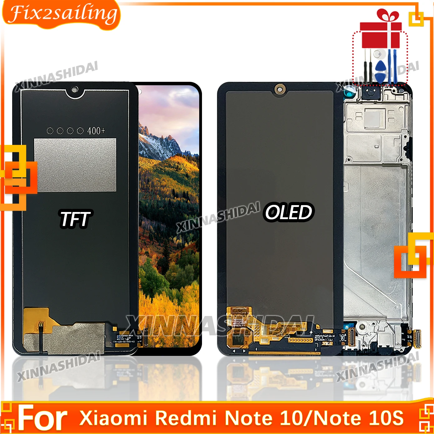 New TFT/OLED For Xiaomi Redmi Note 10/10S LCD Display Touch Screen Frame Digitizers Assembly Replacement