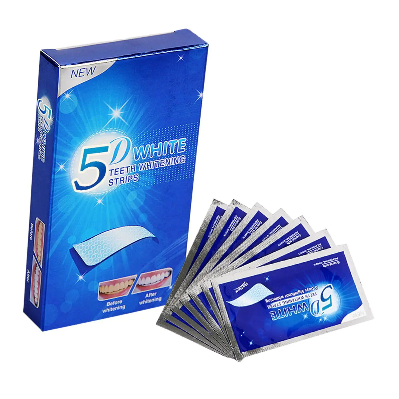 Portable Tooth Whitening Strips Gel Strong Adhesion Dental White Teeth Ribbon for Quick at Home Whitening