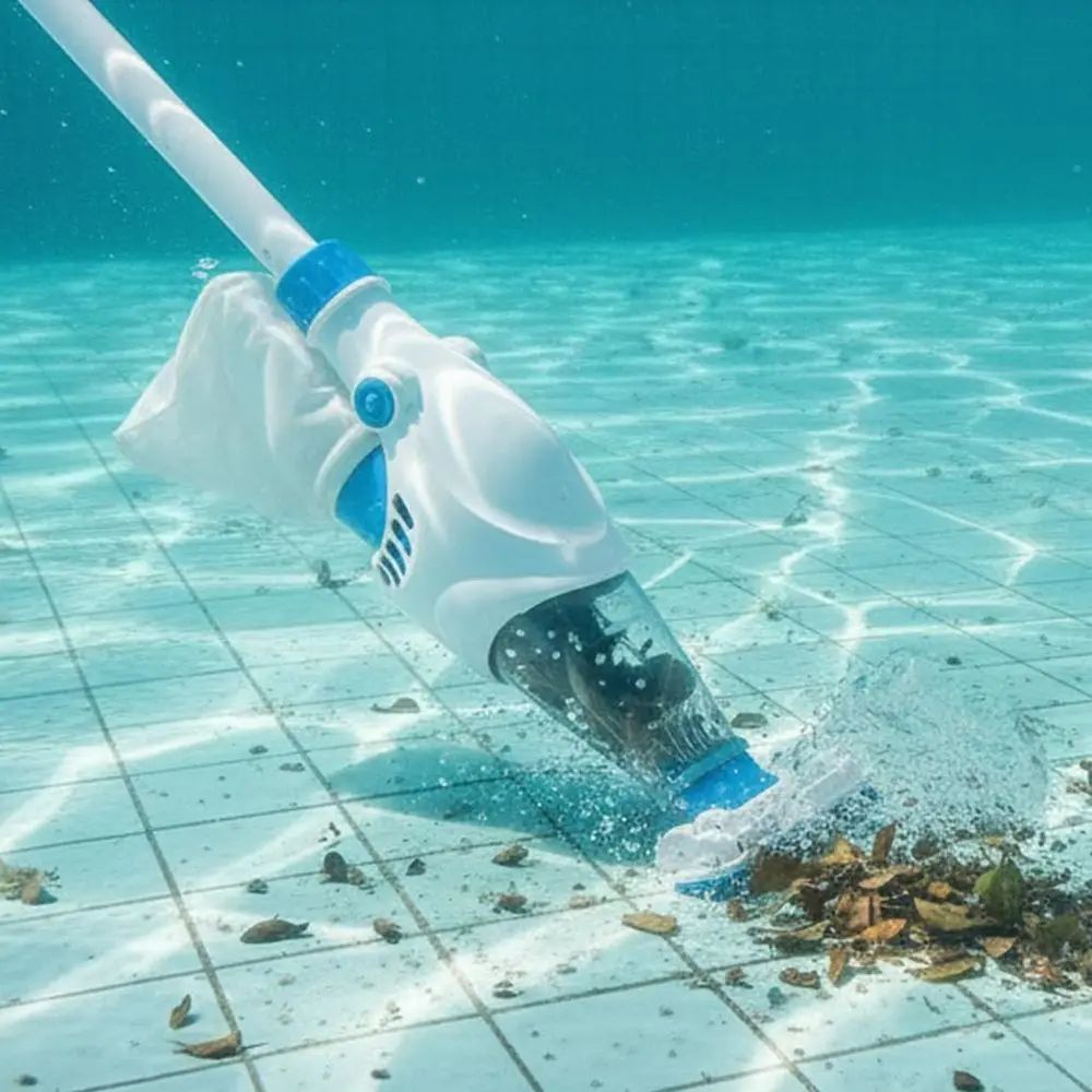 Cordless Pool Vacuum with Telescopic Handle for Above and In-Ground Pools | 60-Min Battery, 11 GPM Suction, Dual Filters