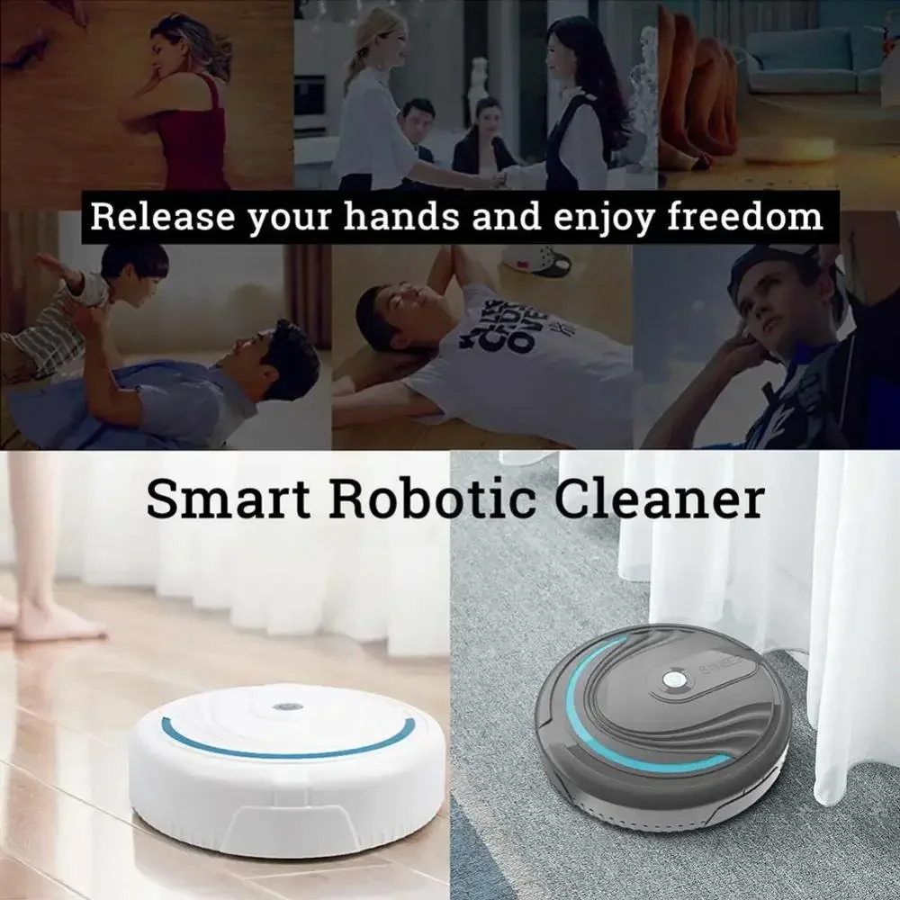 Robot da pavimento automatico domestico portatile 5 in 1 Mini aspirapolvere wireless intelligente Spazzatrice domestica bagnata e asciutta ricaricabile tramite USB