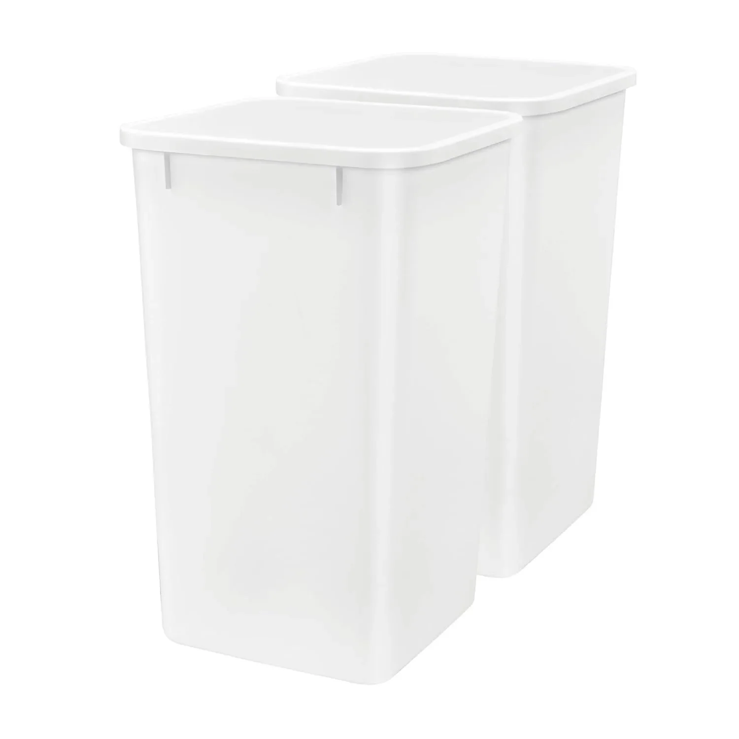 

Polymer replacement 27 quart trash can, used as a recycling bin for kitchen cabinet drawers, white, 2 packs, RV-1024-11-2