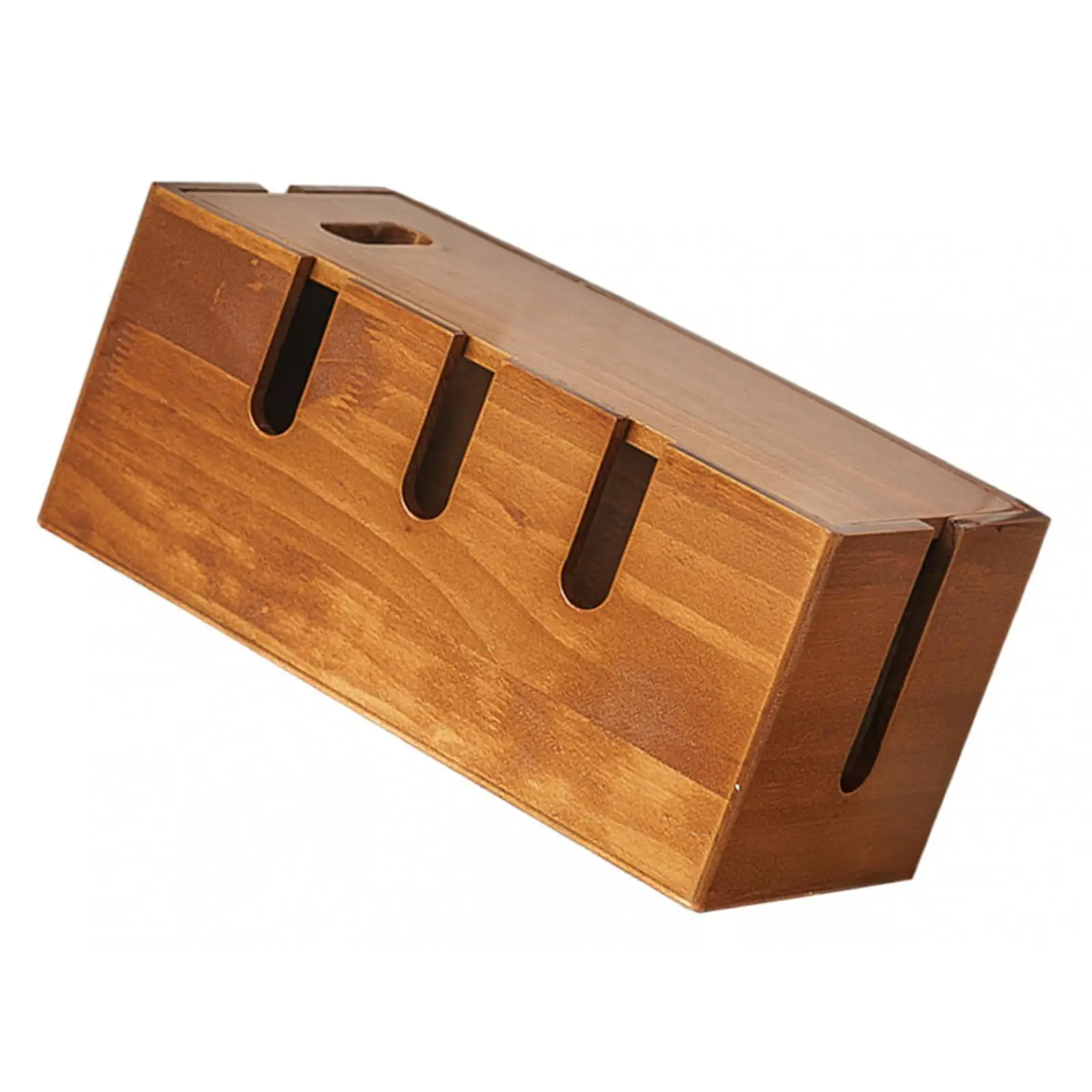 Cable Management Box Hide Conceal Wood Cord Organizer for Power Cord Box for