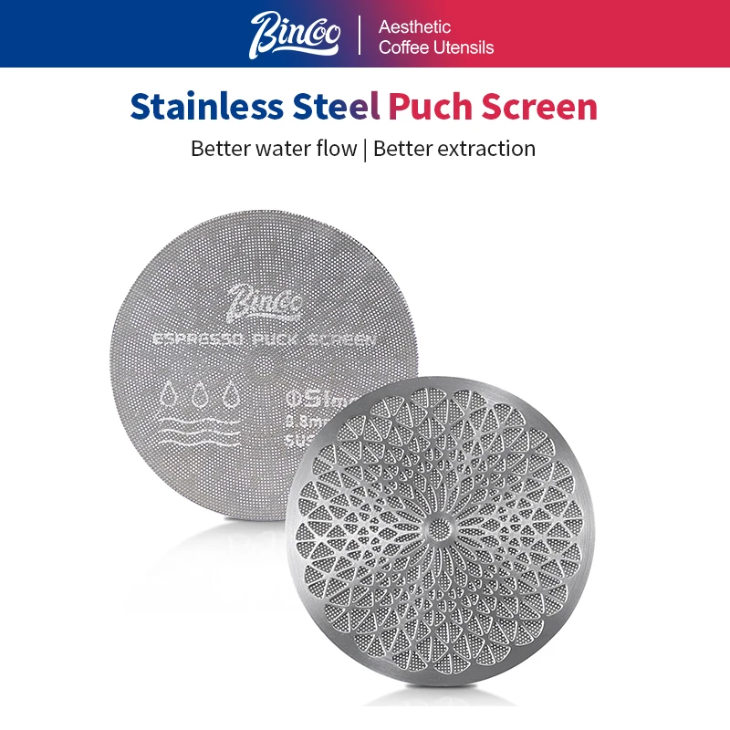 Bincoo Kaleidoscope Secondary Water Distribution Net Italian Coffee Powder Bowl Sintered Piece for Uniform Extraction Stainless