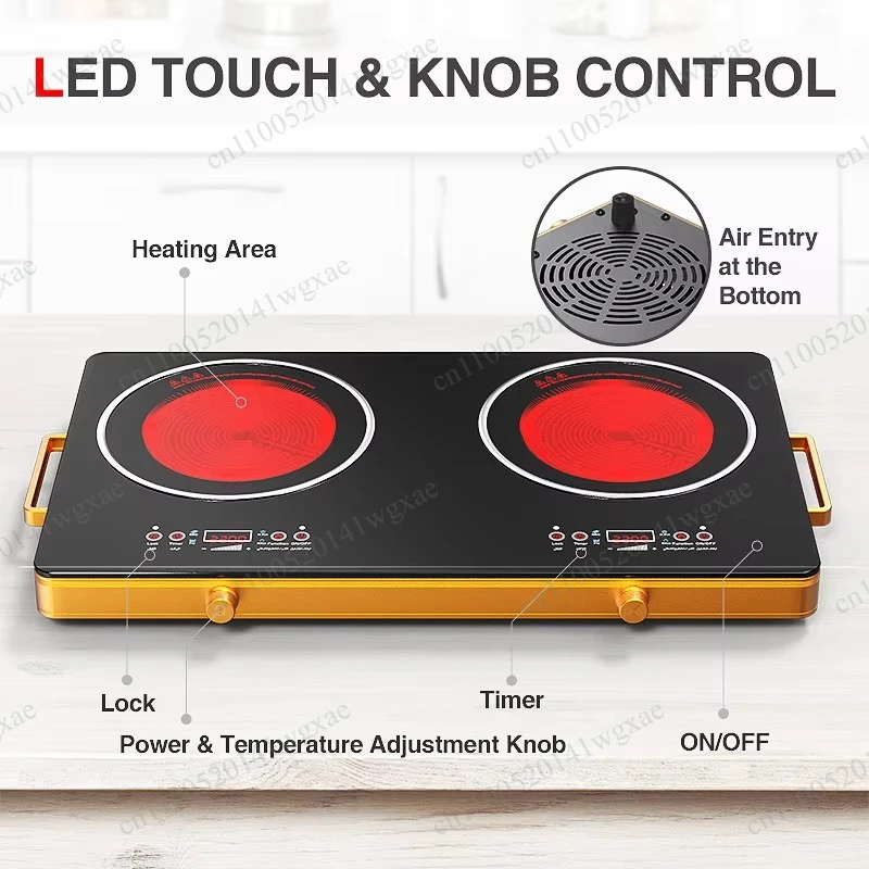 2200W High Power Induction Cooker T04, Electric Ceramic Stove Multi Cooker for Hotpot, Noodle Cooking, Tea Brewing