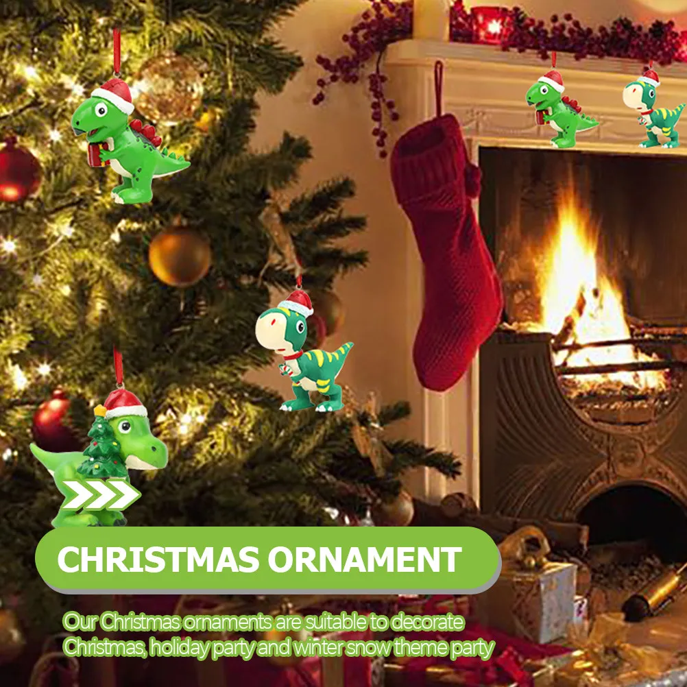 3Pcs Xmas Dinosaur Hanging Ornaments Compact Christmas Tree Decorations Winter Holiday Festival Hanging Decor Xmas Decorations
