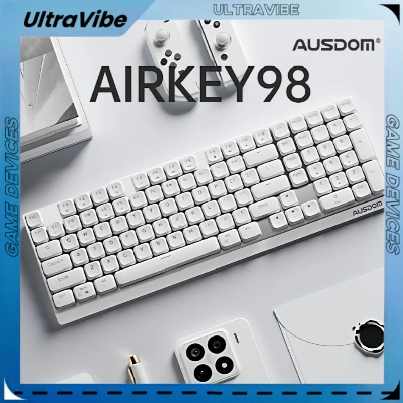 

Ausdom Airkey98 Low Profile Keyboard Wireless Bluetooth Thri-Mode 101key Pom Mute Office Typing Support Mac/Win Dual System