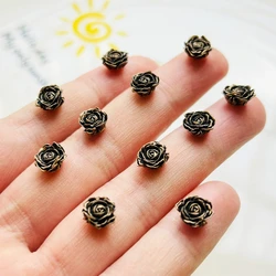 50 Pcs Cute Mini Cartoon Brown Floret Resin Figurine Crafts Cabochon Ornament Manicure Jewelry Hairpin Making Accessories A37