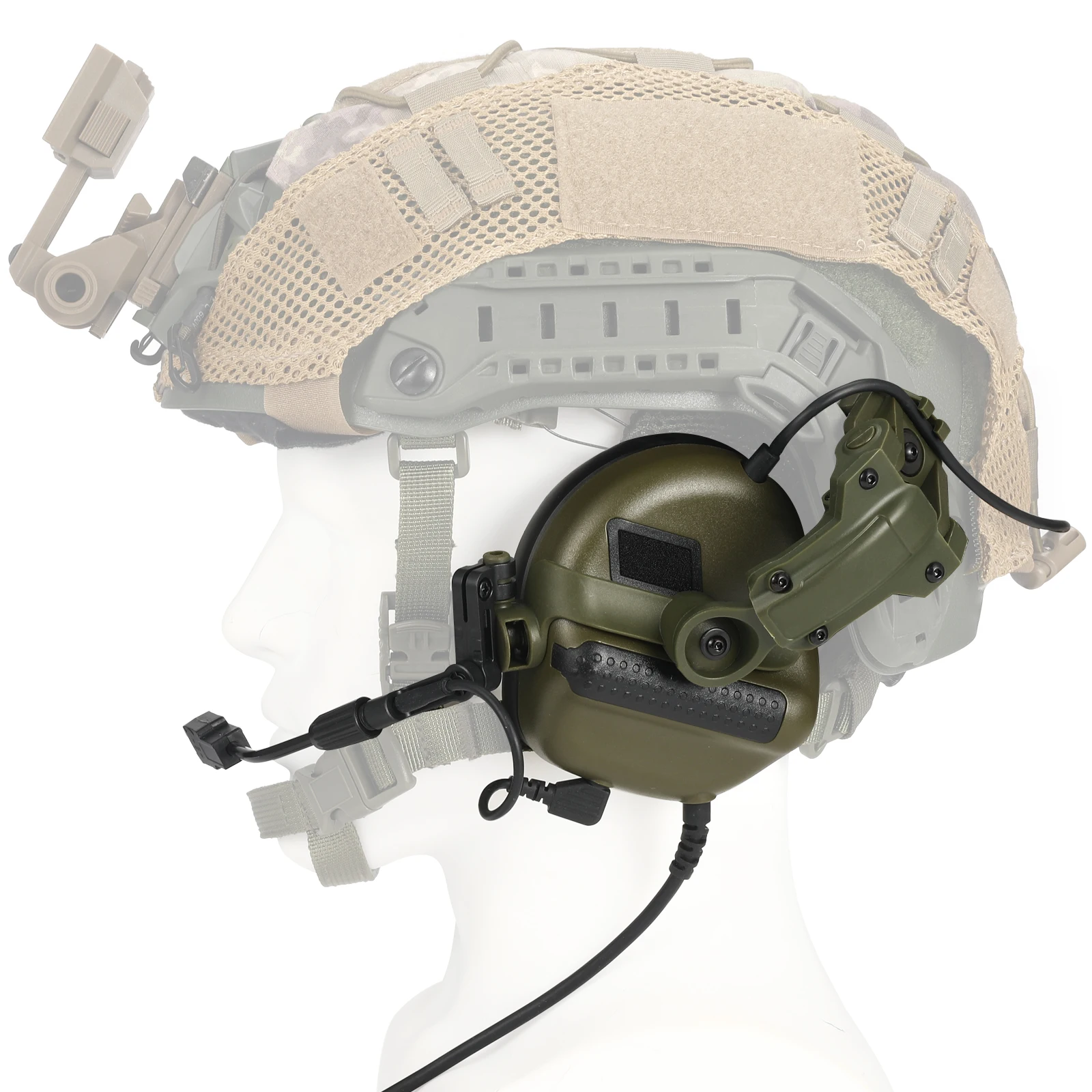 ARM PRÓXIMO-Army Shooting Orelhas, capacete tático Headset, protetor auditivo eletrônico, redução de ruído ativo, caça Headphone