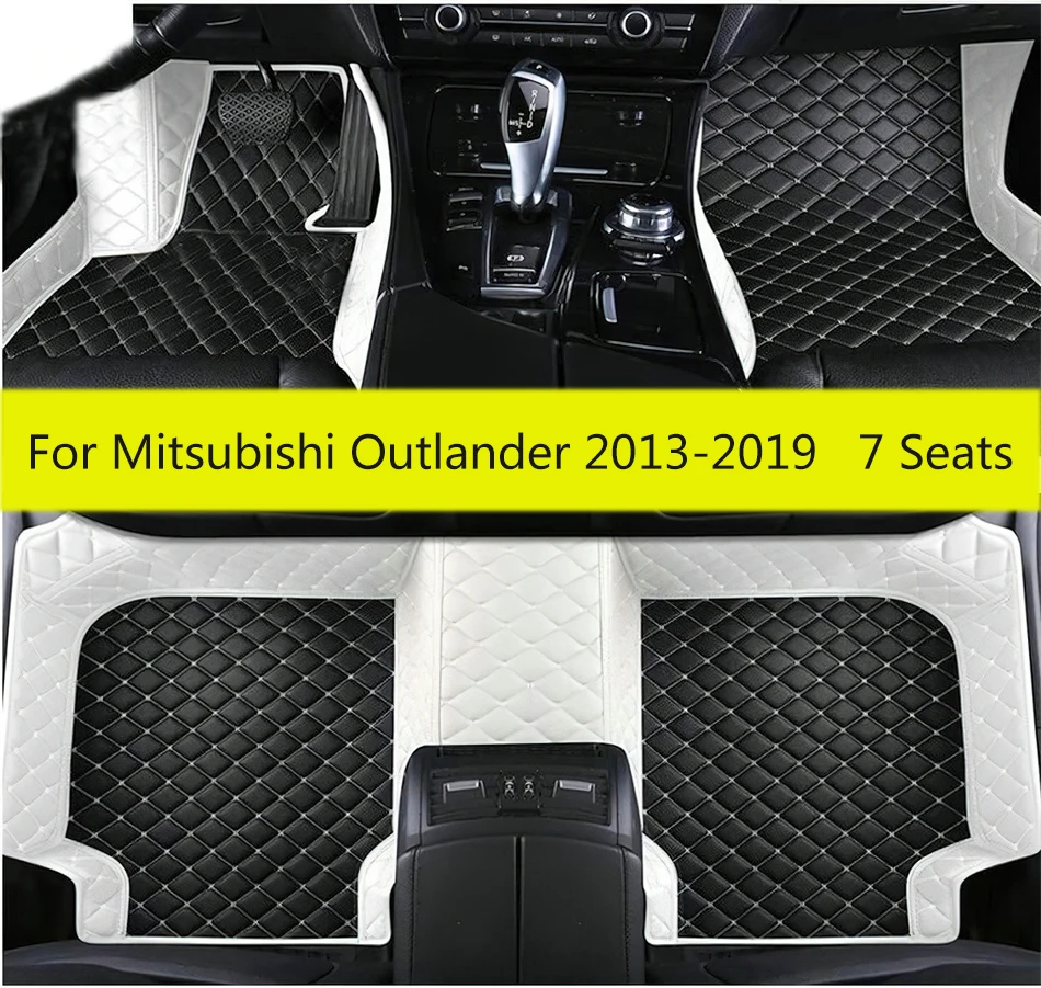 For Mitsubishi Outlander 2018 2017 2016 2015 2014 2013 (7 Seats) Car Floor Mats Custom Interior Carpets Automotive Vehicles Rugs