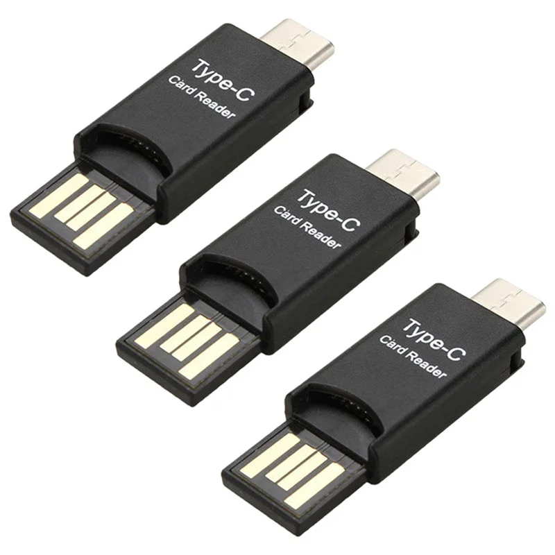 FULL-3X USB 3.1 نوع C USB-C إلى Micro-SD TF محول قارئ بطاقات للهاتف المحمول PC