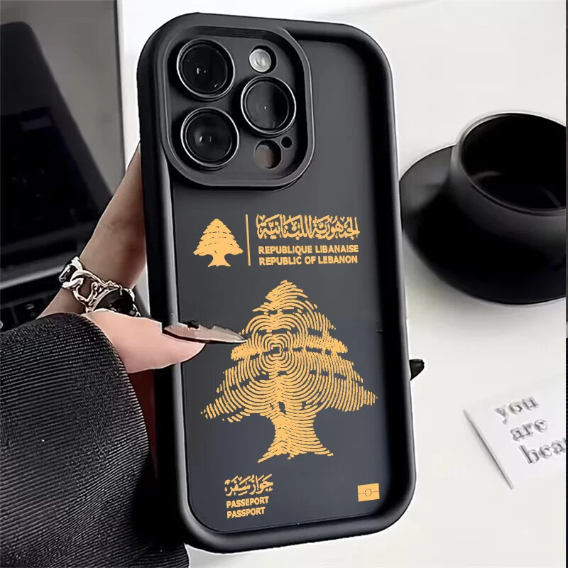 Lebanon Passport Phone Case for iPhone 16 15 14 13 12 11 Pro Max Mini XR XS X 7 8 6 6s Plus Soft TPU Back Cover