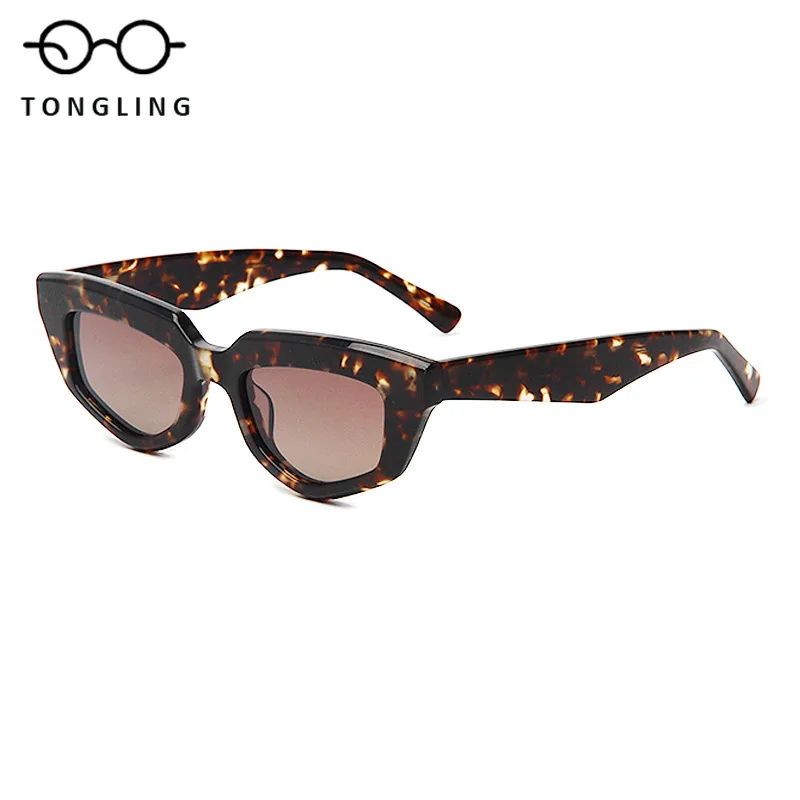 

Retro Men SmallFrame CatEye Handcrafted Women Trendy And Personalized Multi-Sided HighQuality Three-Dimensional Acetate Sunglass