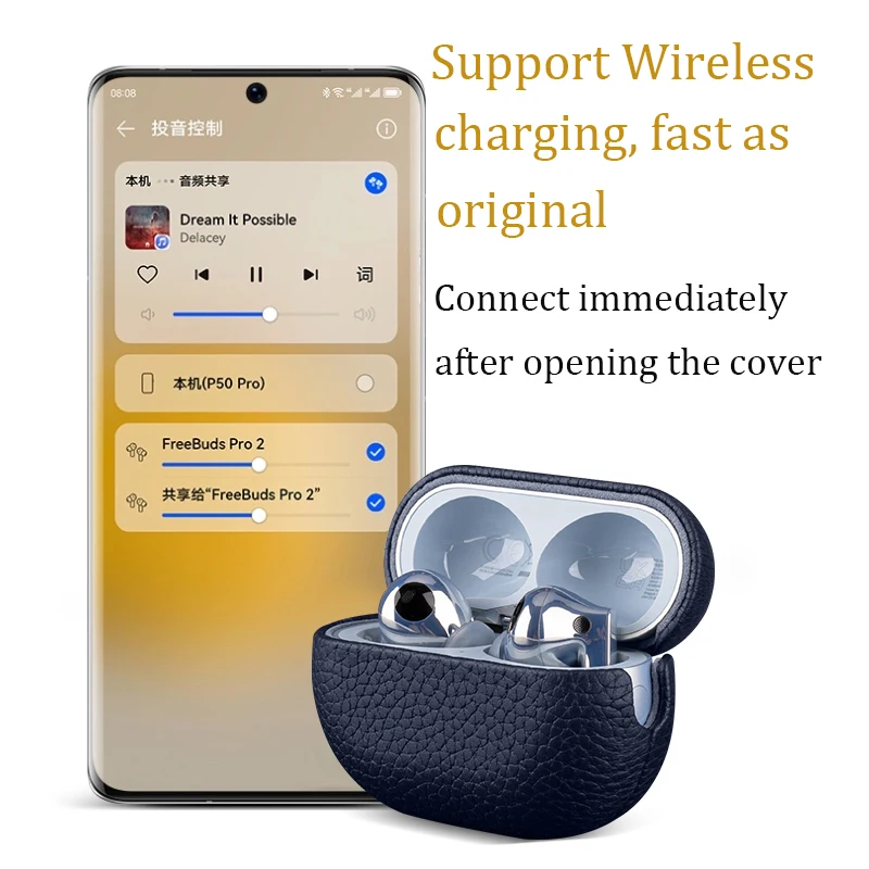 Kopfhörer hülle für Huawei Freebuds Pro 2 Geniun Pu Ledertasche stoß feste Kopfhörer tasche für Freebuds Pro2 Hülle Funda Abdeckung