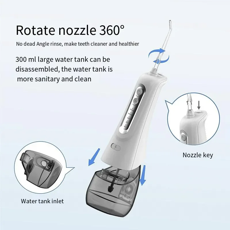 2023 Portable New Tooth Cleaner Oral Irrigator Water Flosser Household Oral Care Dental Water Jet Rechargeable for Teeth Clean