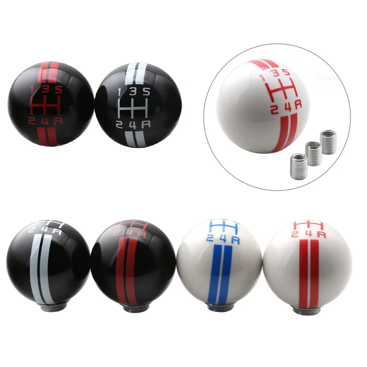 Universal 5 Speed Car Gear Shift Knob Manual GearShift Shifter Stick Lever Pen Arm MT Head Ball Fit For Ford Mustang GT500