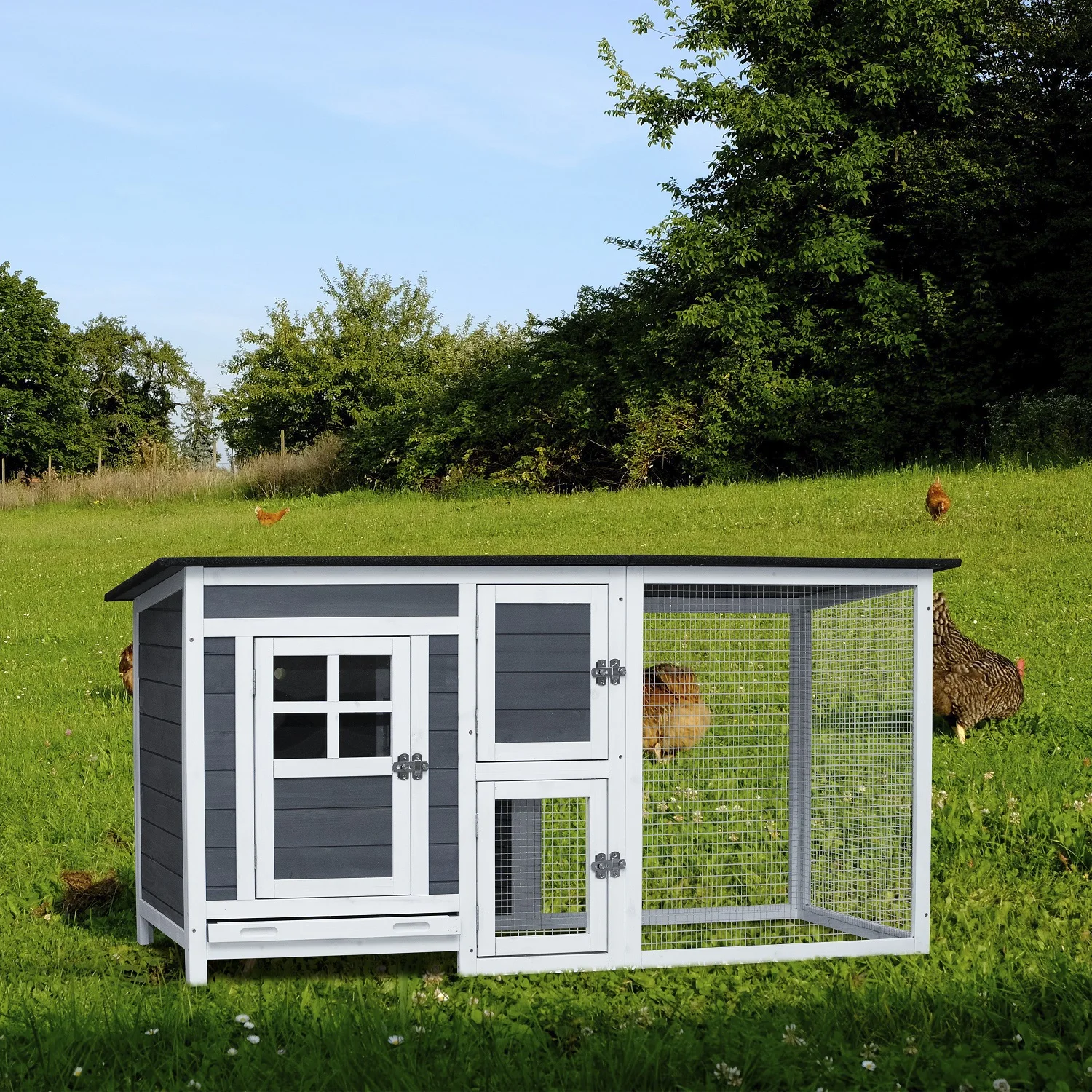 

Hot Selling Outdoor Indoor Poultry Cage Small Animal House Outdoor Chicken Hutch Coop with Running Cage