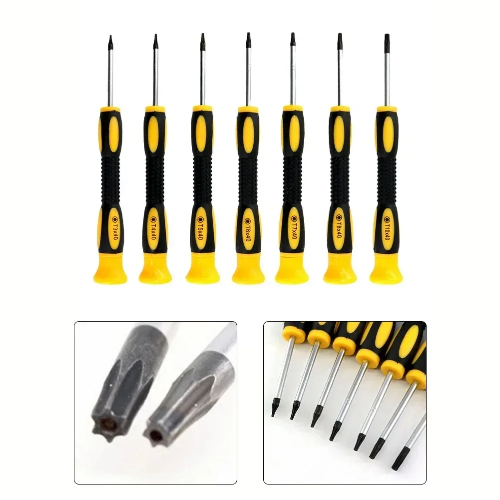 7pcs T3-T10H Hexagon Torx Screwdriver With Hole Screwdriver Removal Tool Parafusadeira Herramientas Ferramentas Destornillador