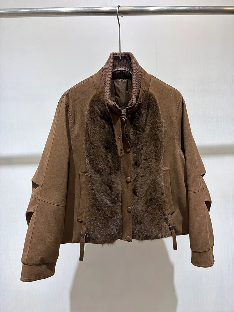 Winter Goose Down Jacket Women's Natural Real Mink Fur Coat Cusual Female Casual Parka Clothes