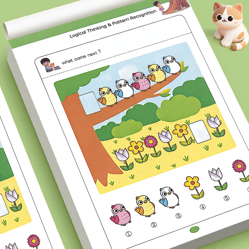Children Animal Pattern Sequence Workbook, Fun Pattern Finding & Completion Activity , Preschool Educational Brain Game Book