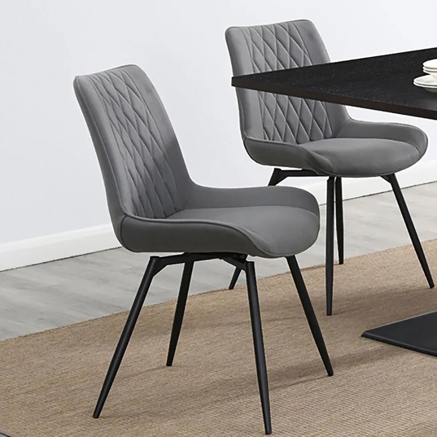 

Grey Tufted Swivel Dining Chairs Set of 2
