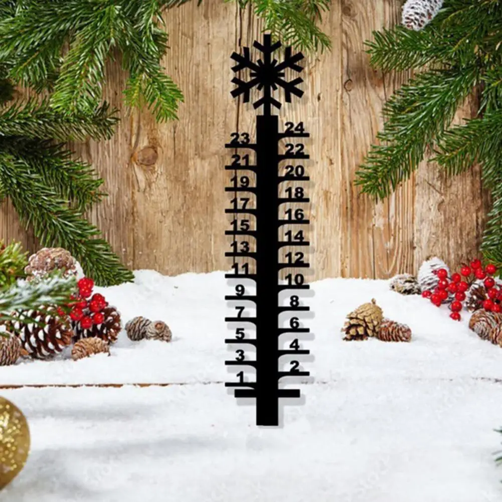 

Outdoor Snow Gauge Snowflake Shape Winter Yard Snow Measurer Stake Iron Snowfall Measurement Tool Christmas Decor For Garden