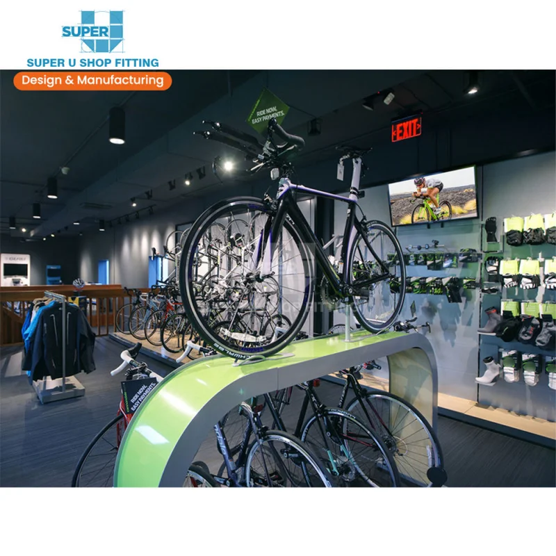 (customized)Custom Bike Display Rack Bike Showroom Furniture Interior Design Sport Exercise Mountain Cycling Shop Decoration Ide