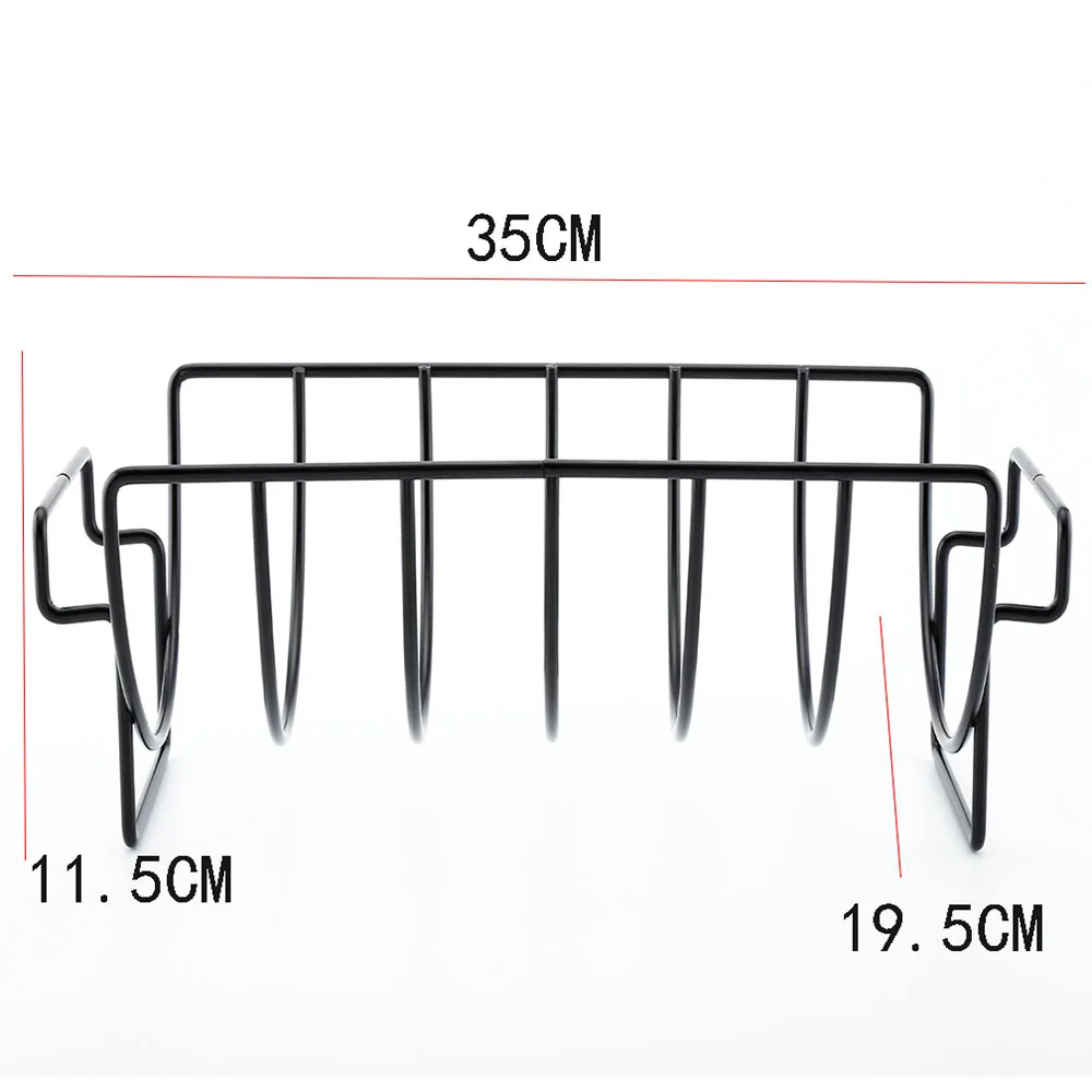 Non-Stick Rib Shelf Stand Barbecue Rib and Roast Rack Stainless Steel Grilling BBQ Chicken Beef Ribs Rack Grilling basket