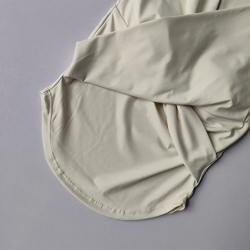 Sport-Top mit Brustpolster für Damen, kurzärmelig, zweiteiliger Slim-Yoga-Anzug, neues Sommer-Pilates-Trainings-Top. – Detail 13