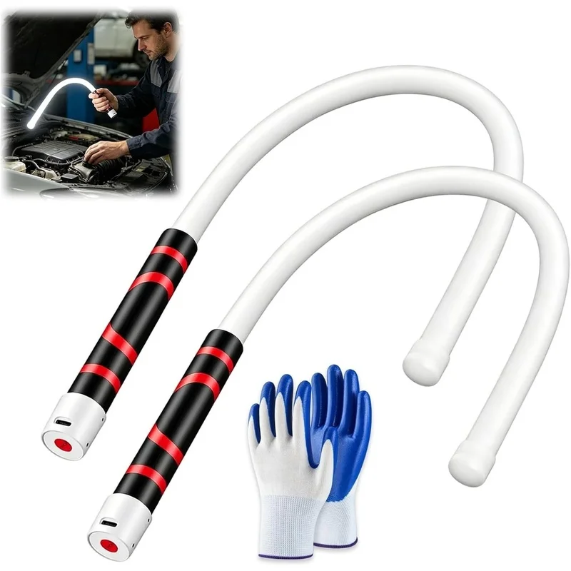 DT16 Bendable LED Work Light Rechargeable 3 Modes Inspection Light, 29.9 Inch Flexible Lighting Solution, Portable LED Light