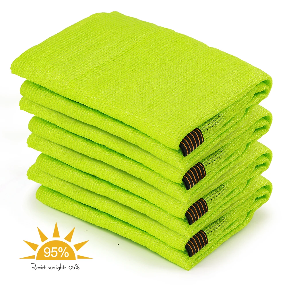 95% Shading Rate Anti-UV HDPE Apple Green Sun Shade Net Sunblock Grommets Anti-UV HDPE Shade Fabric Cloth Privacy Mesh Camping