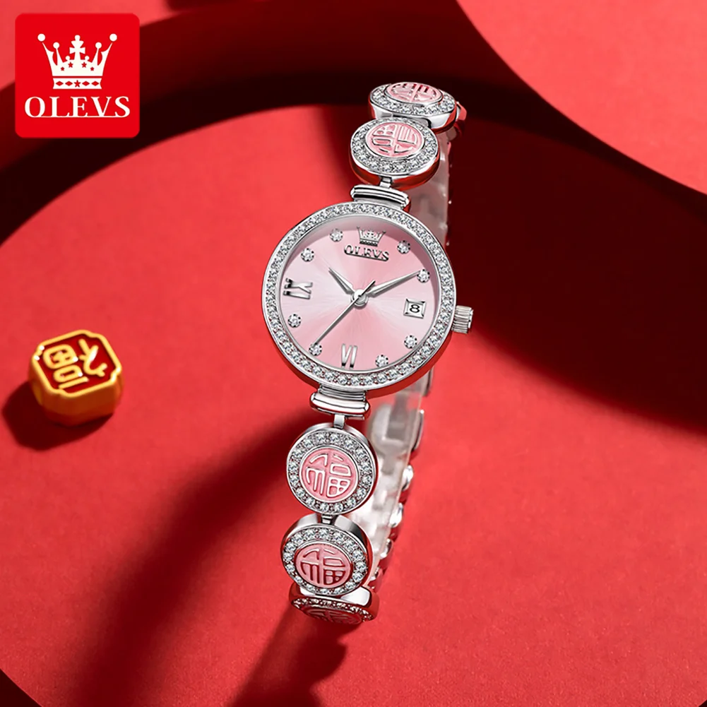 

Брендовые часы OLEVS, хит продаж, женские часы с браслетом на удачу, женские часы 5630