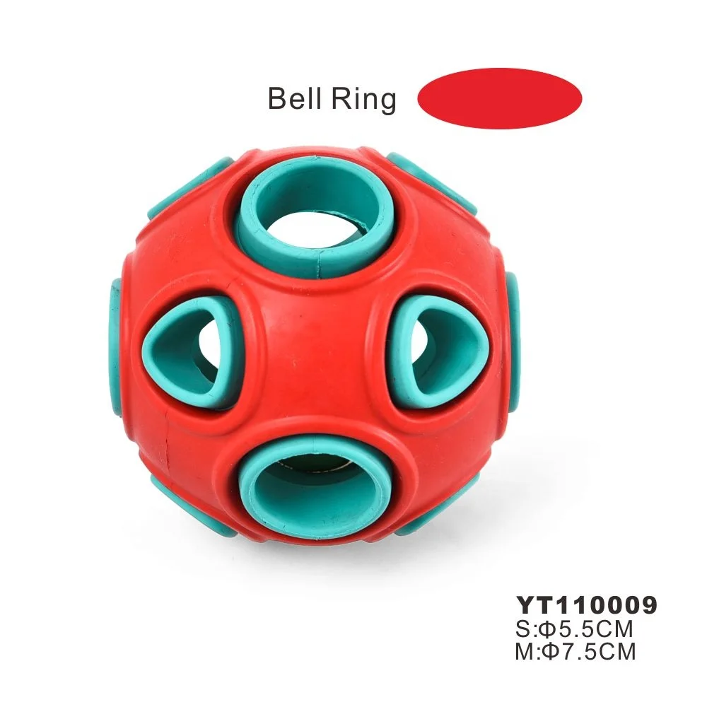 Petstar Interactive Fetch Toss Molar Durable Natural Rubber Chew Pet Bell Ring Ball Dog Toy