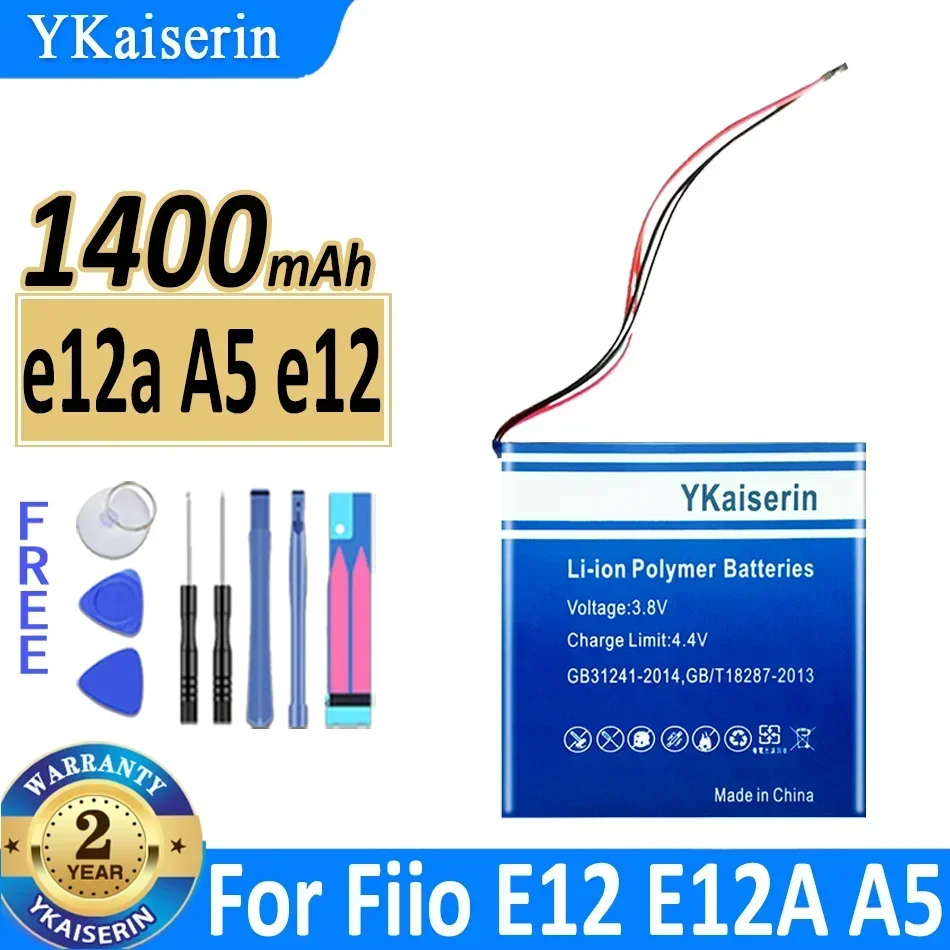 YKaiserin 1400mAh Replacement Battery e12a A5 e12 For Fiio E12 E12A  A5 Player