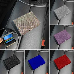 Bling Car Car Accessories for Women Driver License Card Flip Box Case Storage Organizer Auto Driving License Credit Card ID Bag