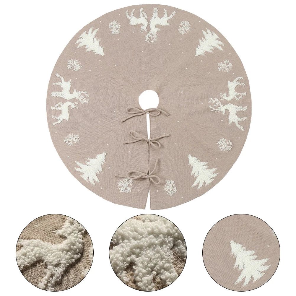 

1Pcs Christmas Tree Skirt Comfortable Material Xmas Tree Bottom Cover Decorative Floor Mat for Festive Home Party