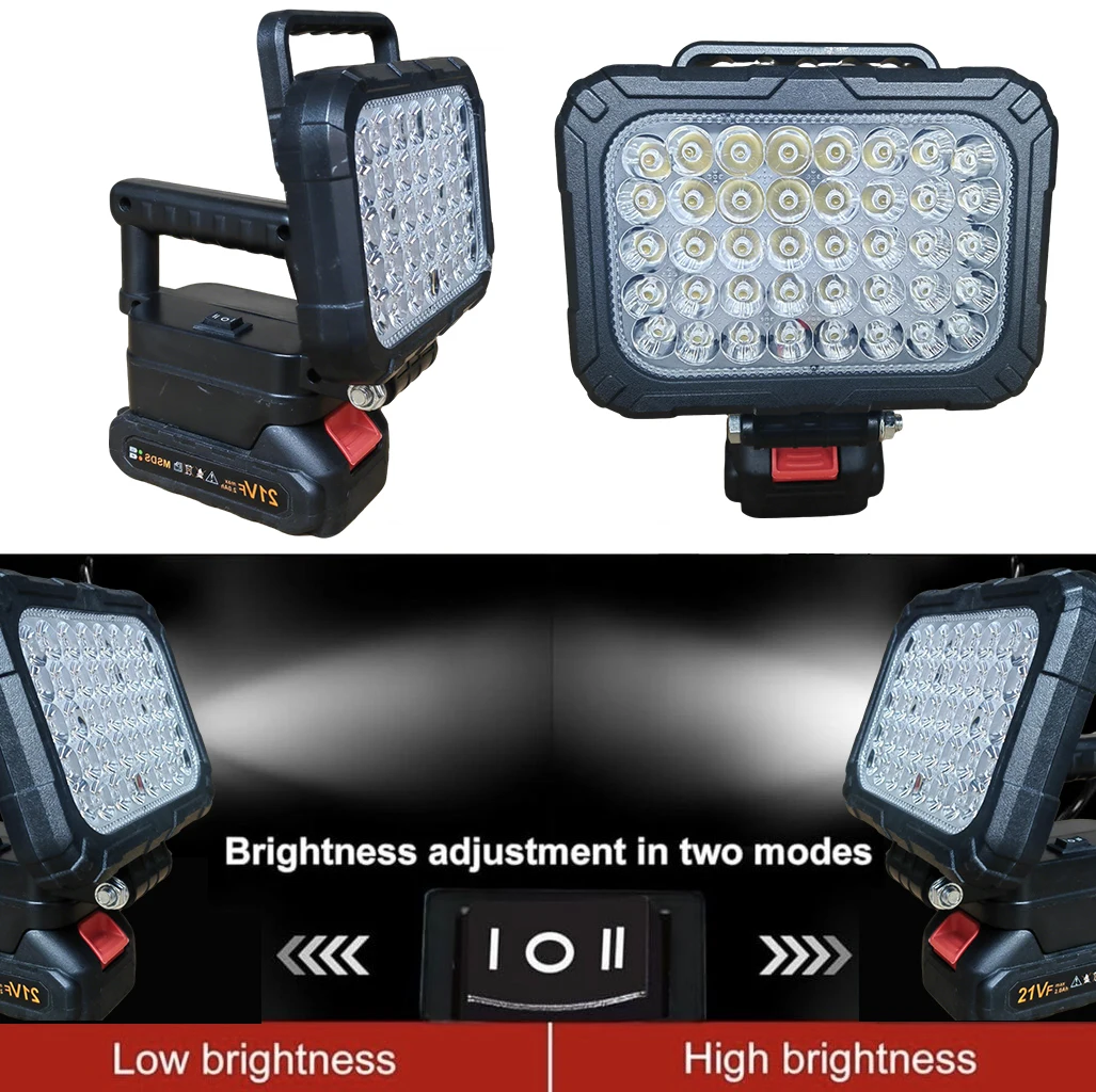 

USB Rechargeable LED Working Light For Makita 18V Battery 3/4/5/8in Portable Spotlight Handheld Flashlight for Outdoor Fishing