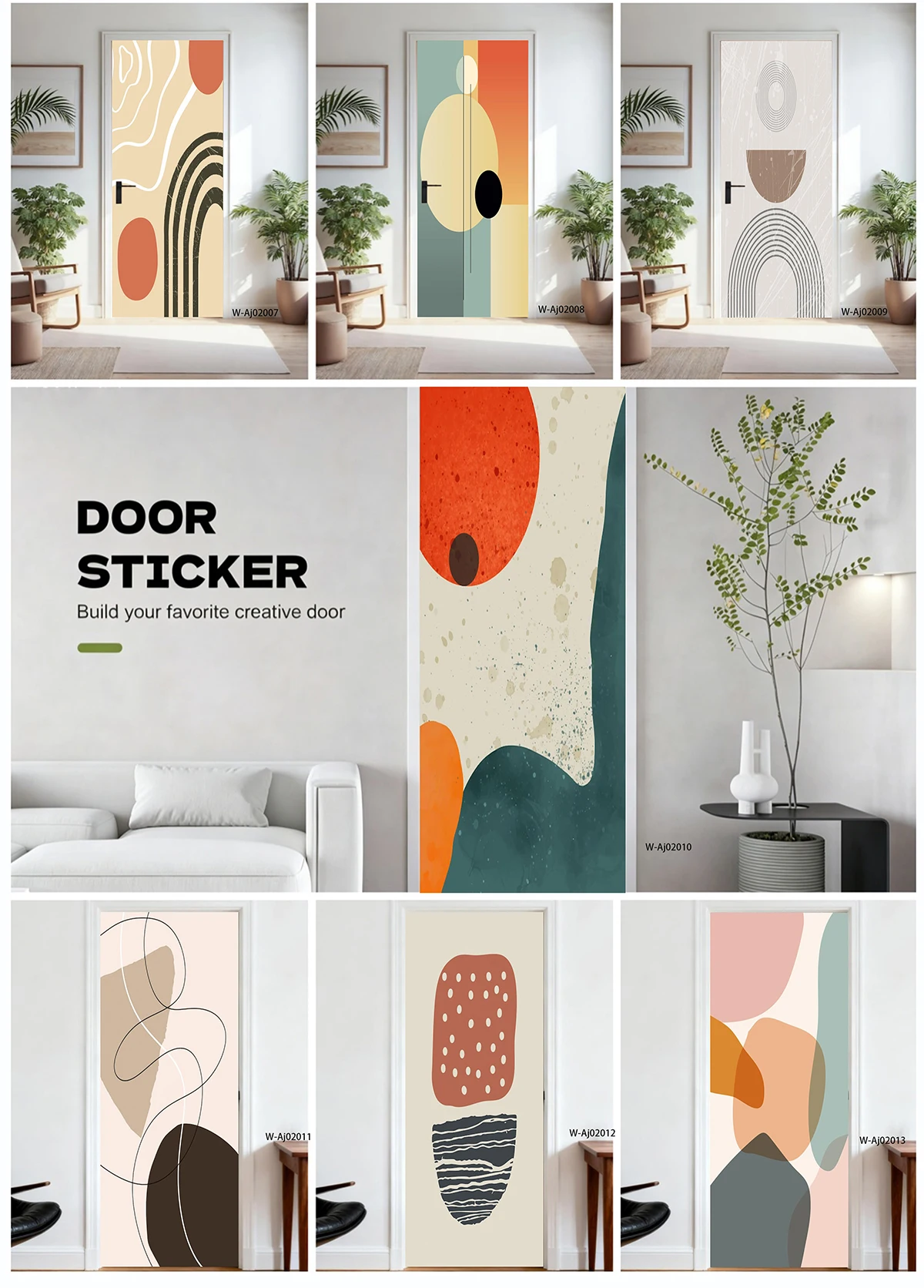 

Retro Orange Splash Ink Blob Door Sticker Self Adhesive Waterproof Removable Door Wrap Boho Home Art Decor