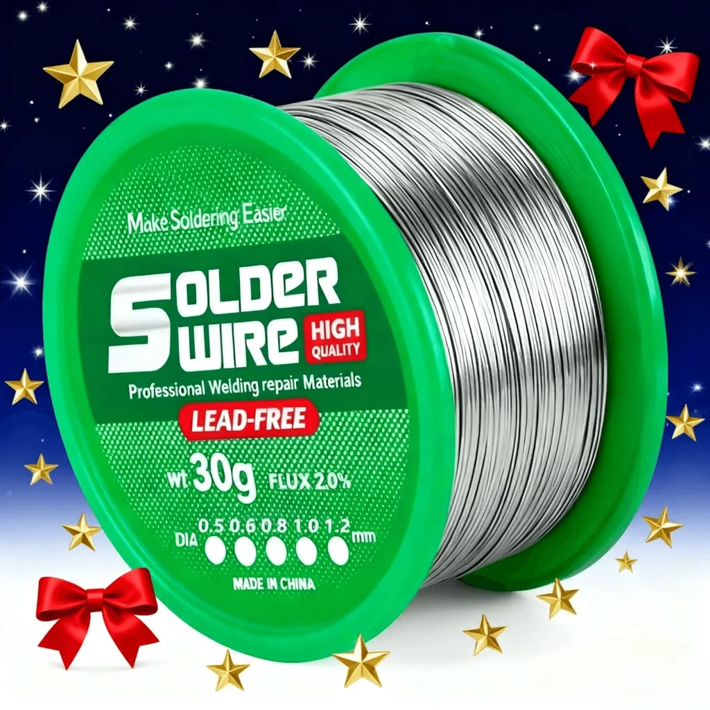 

30 г высококачественной припойной проволоки с флюсом, оловянная проволока (состав: Sn99.3%-Cu0.7%) (диаметр проволоки: 0.6/0.8/1.0 мм-0.024/0.031/0.03)