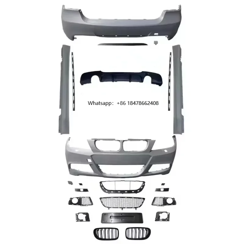 For  E91 E90 Accessories M Tech BodyKit for  318i 328i Facelift M Sport Front Bumper E90 Rear Bumper BodyKit Rear Bumper