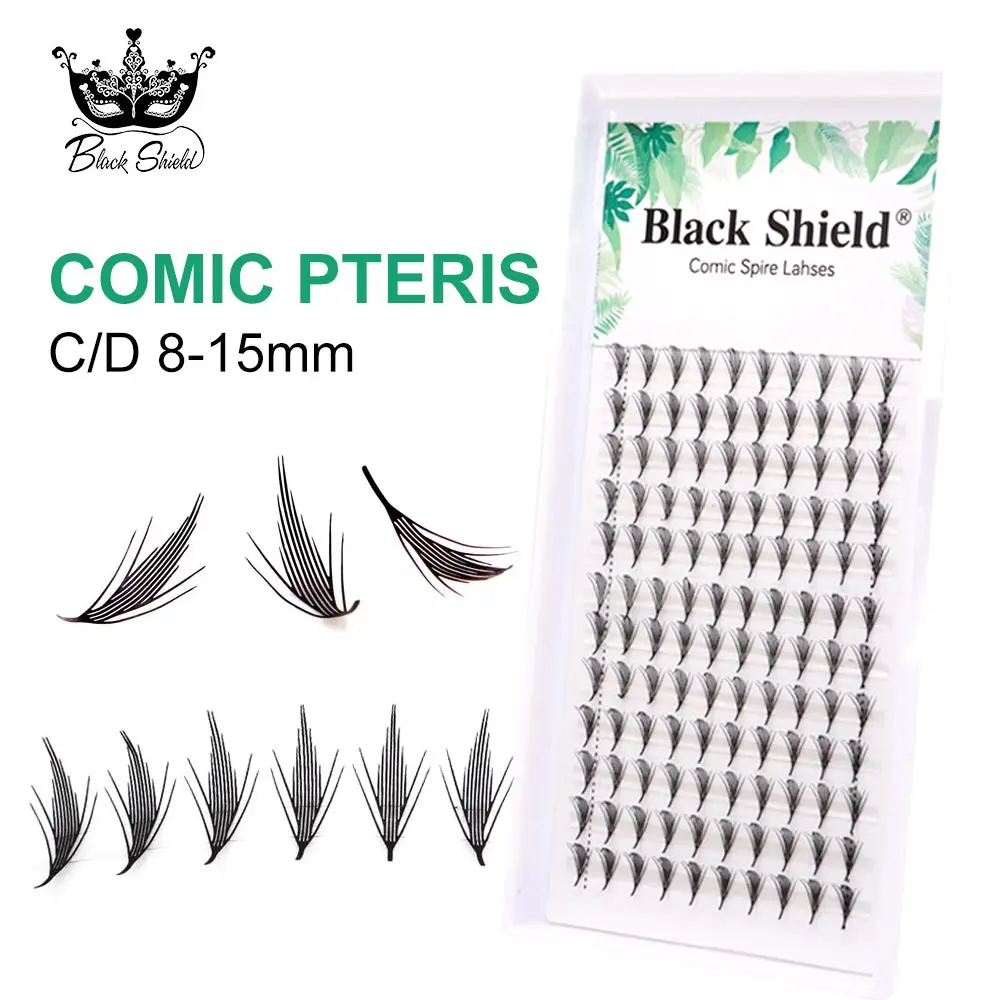 Anime spire pteris extensão de cílios individual natural cashmere mangá cílios postiços super macio pena forma cílios em quadrinhos