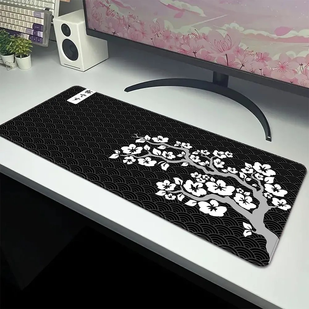 

Japan Cherry Blossom Mouse Pad Gray Laptops Gaming Deskmat Sakura Mousepad Anime Office Carpet Gamer Keyboard Computer Desks