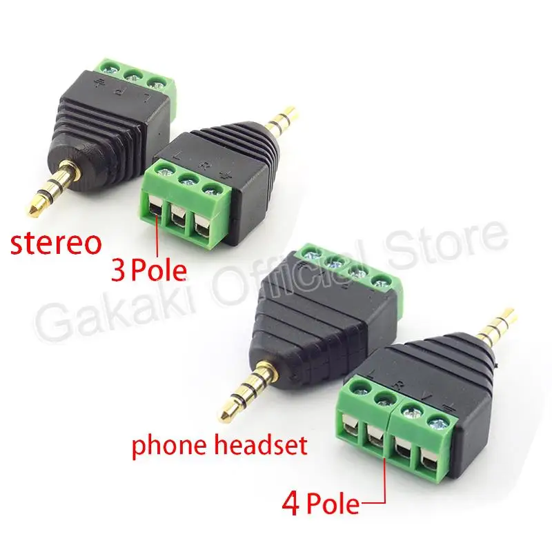 Audio Video Adapter 3.5mm Jack Stereo Connector BNC RAC Male Female Plug AV CCTV Camera Speaker Wire Connectors