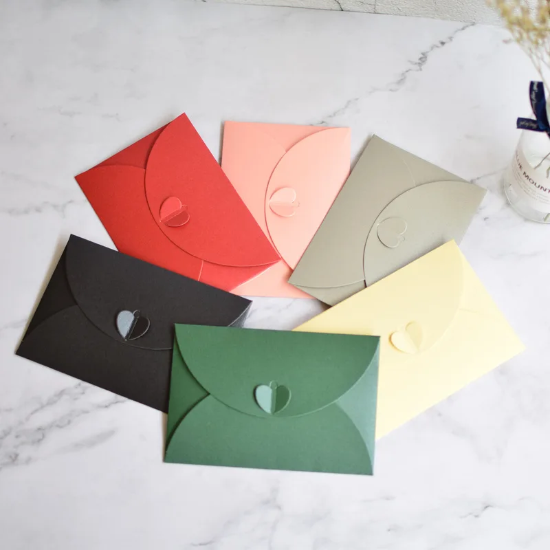 

10Pcs Valentine's Day Red Heart Envelopes 15.7×10.7cm Self-Seal for Greeting Card Gift Packaging